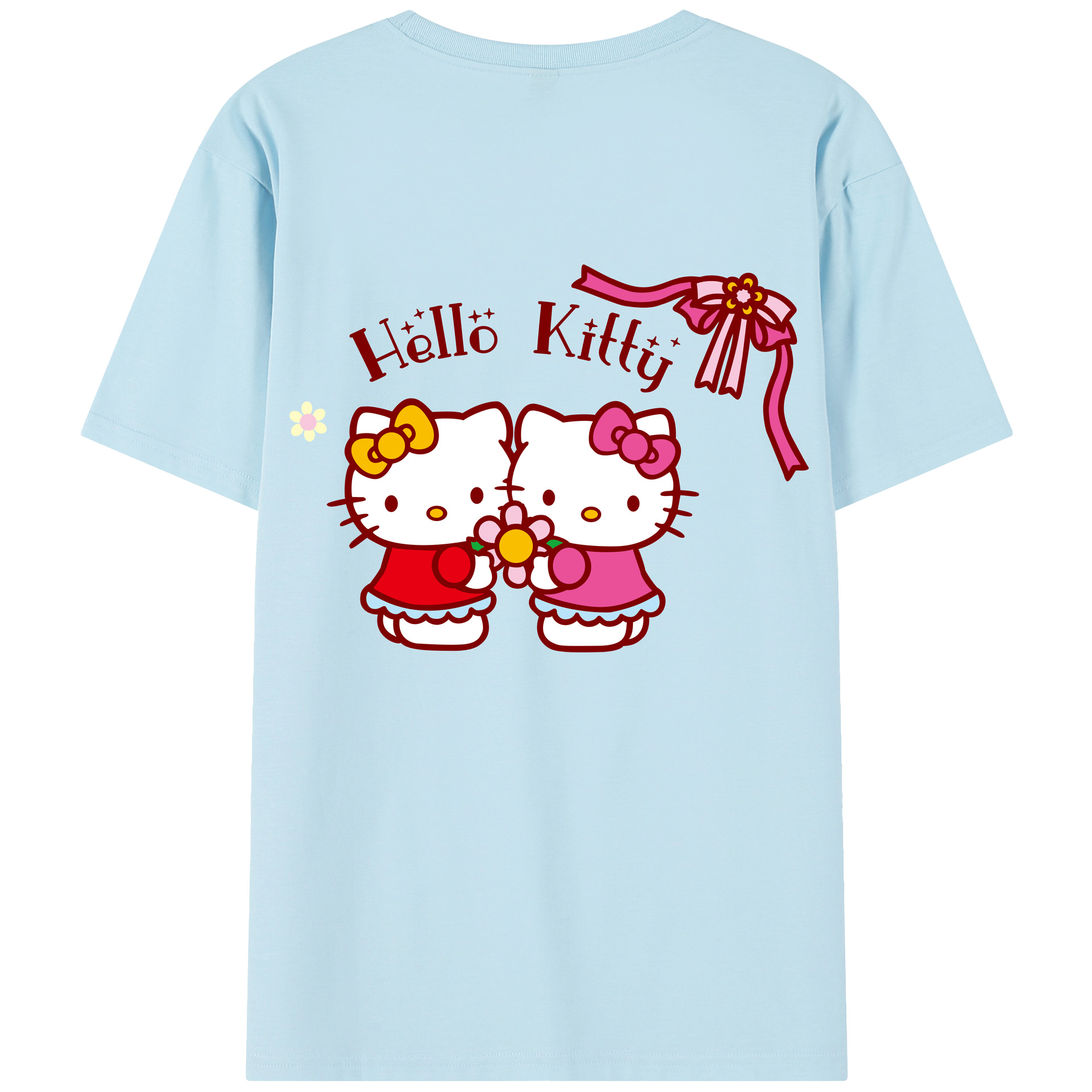 （画像用） Hello Kitty ハローキティ 綿100％半袖Tシャツ（背面プリント）